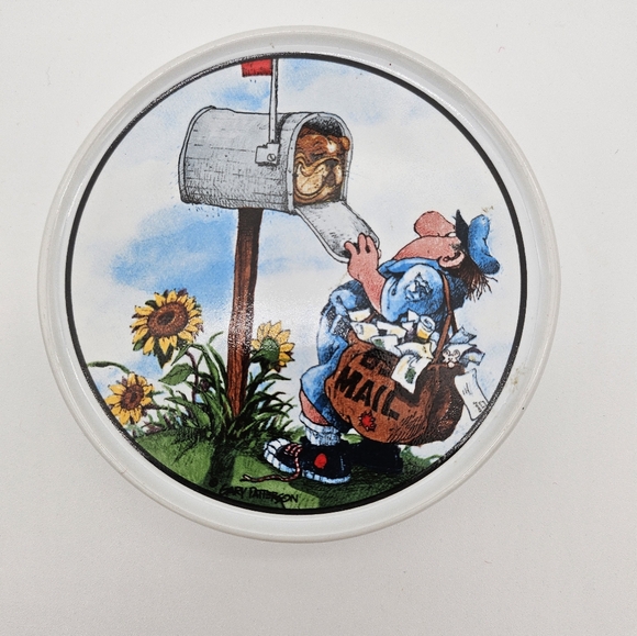 Clay Design Ceramic Coasters Gary Patterson Dog Lovers Set of 4 Rubber Bottom - Picture 7 of 8